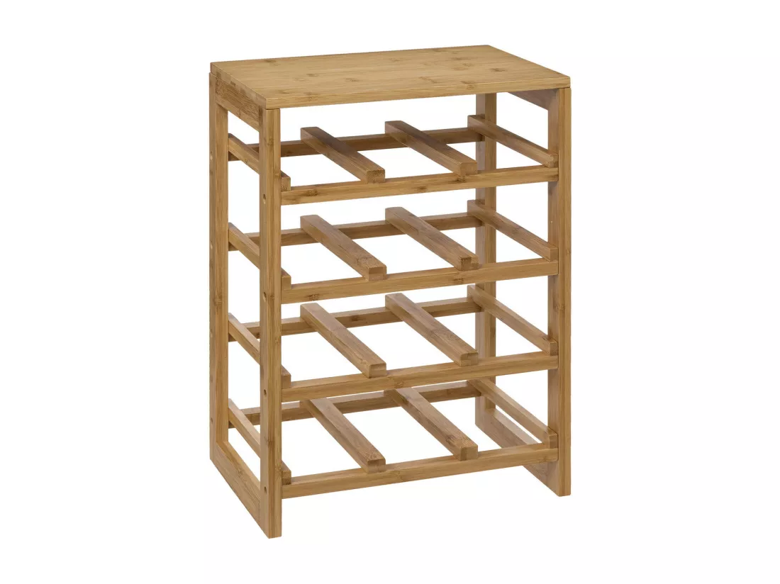 Range Bouteilles en Bambou capacité 12 Bouteilles H 47 cm