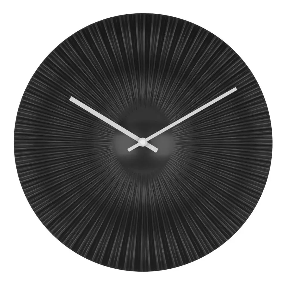 TFA radio gestuurde wandklok - kunststof - zwart - Dia 18 cm