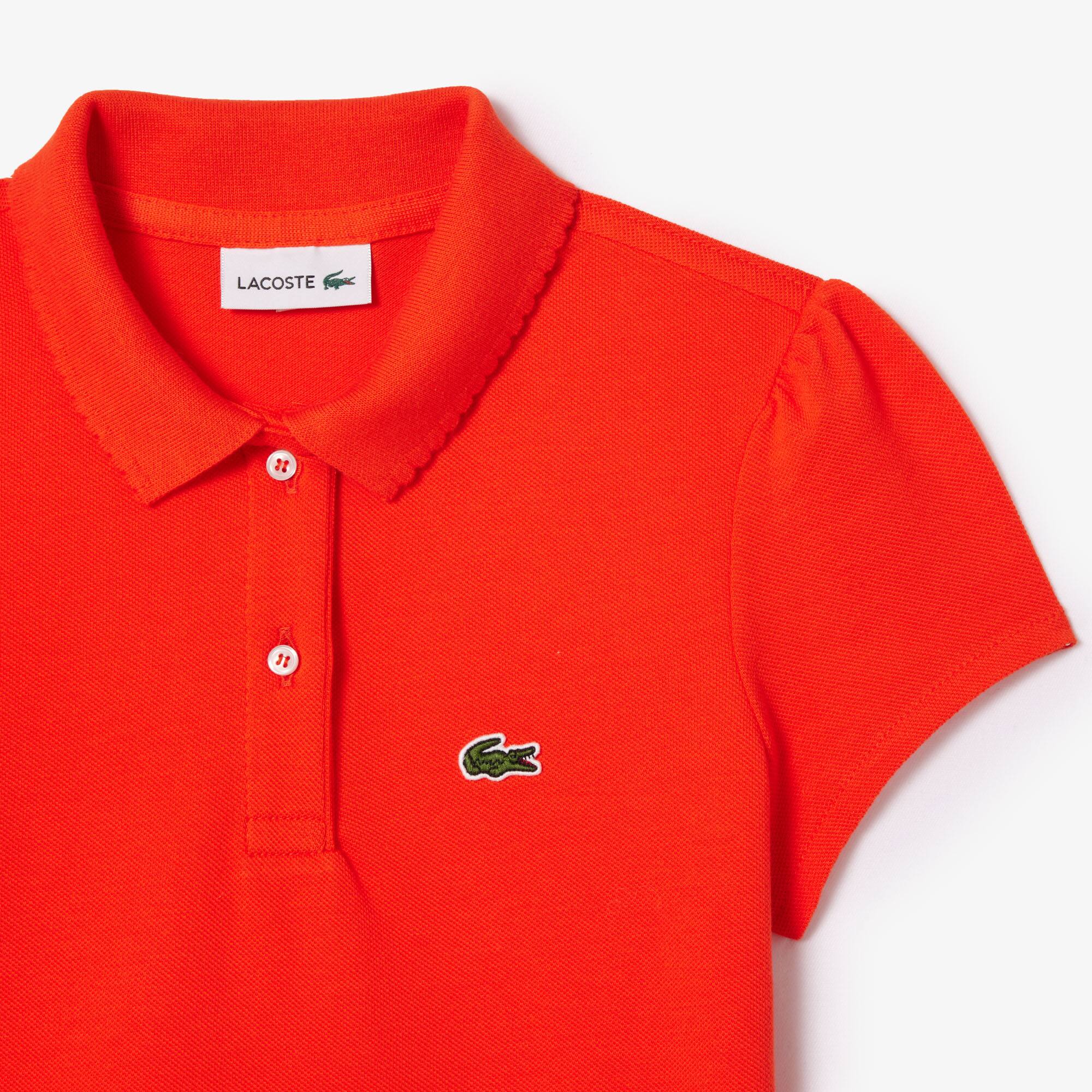 LACOSTE Mädchen-Poloshirt aus Mini-Piqué mit verspieltem Kragen Poloshirts - Orange - Lacoste - Mädchen