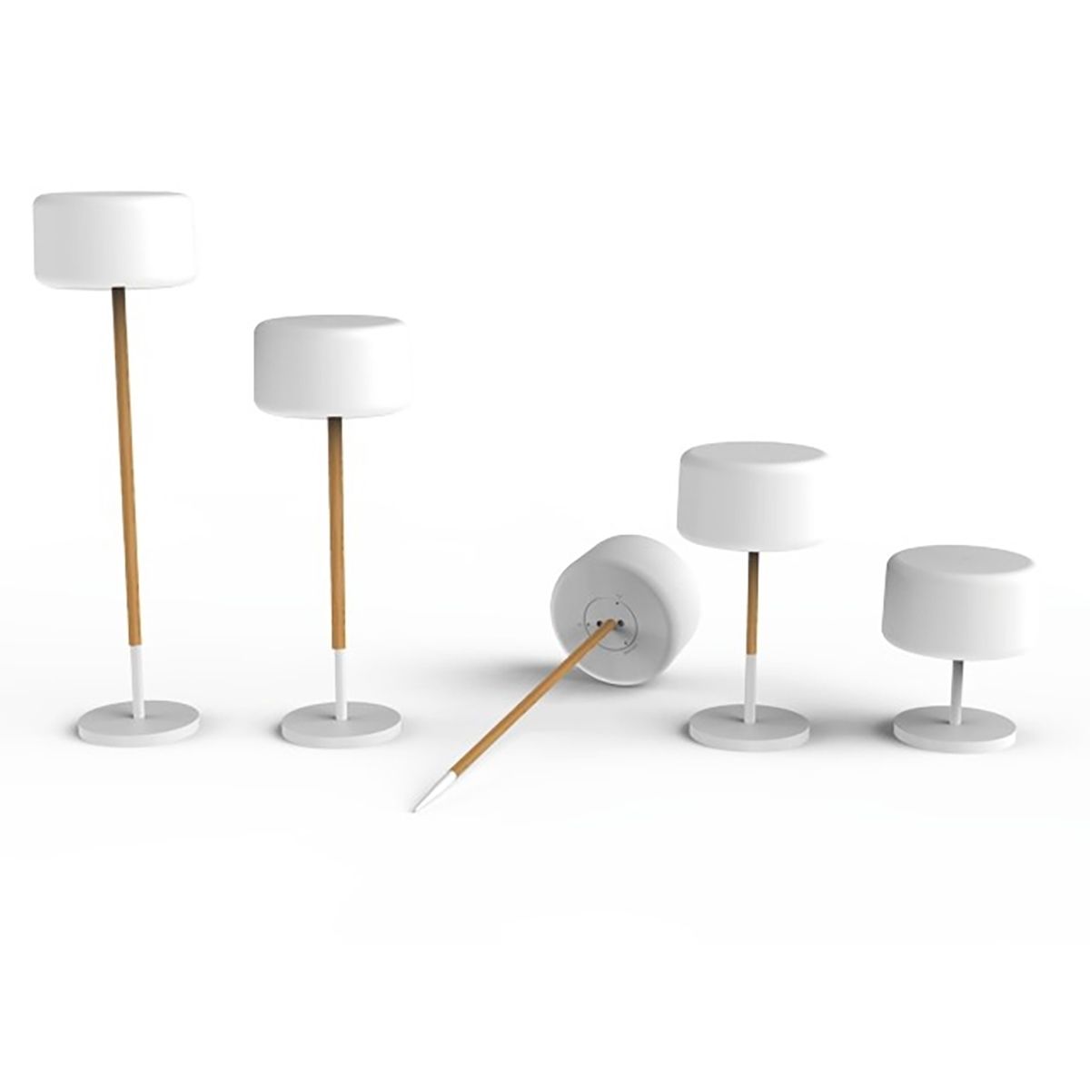 Buiten vloerlamp wit incl. LED dimbaar solar oplaadbaar IP65 - Chloe Plant