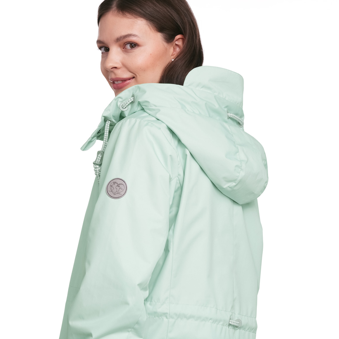 Gina Damen Parka in Unifarben salbei