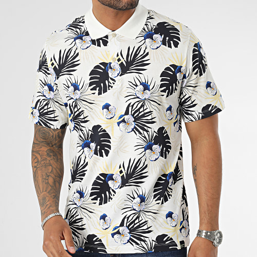 Polo Manches Courtes Tulum Blanc Noir Beige Floral