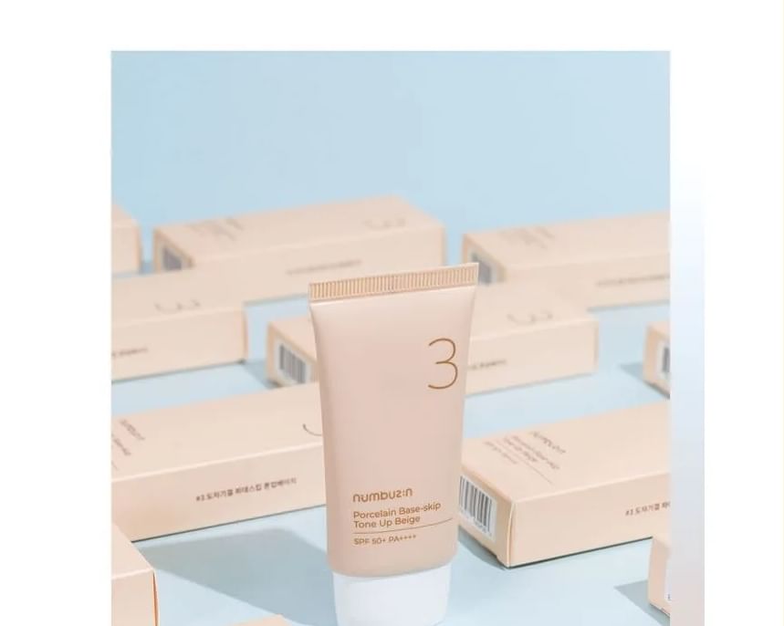 numbuzin - Nr. 3 Porseleinen Basis-Skip Tone Up Beige