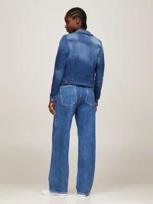 Jaqueta jeans slim fit de algodão orgânico