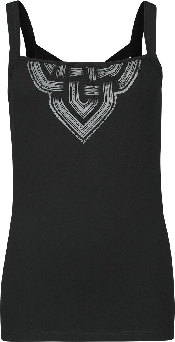 Top with Ornament Print | Black Premium by EMP Top