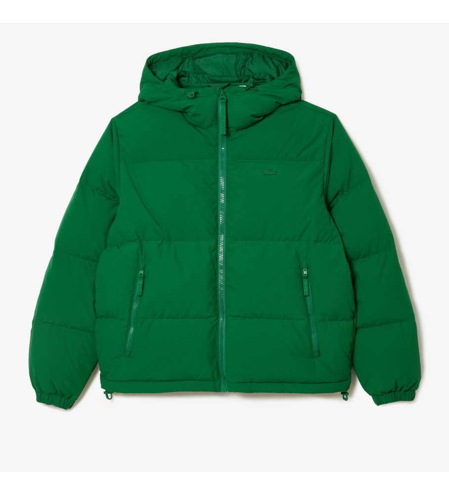 Jaqueta Lacoste acolchoada e impermeável na cor verde.