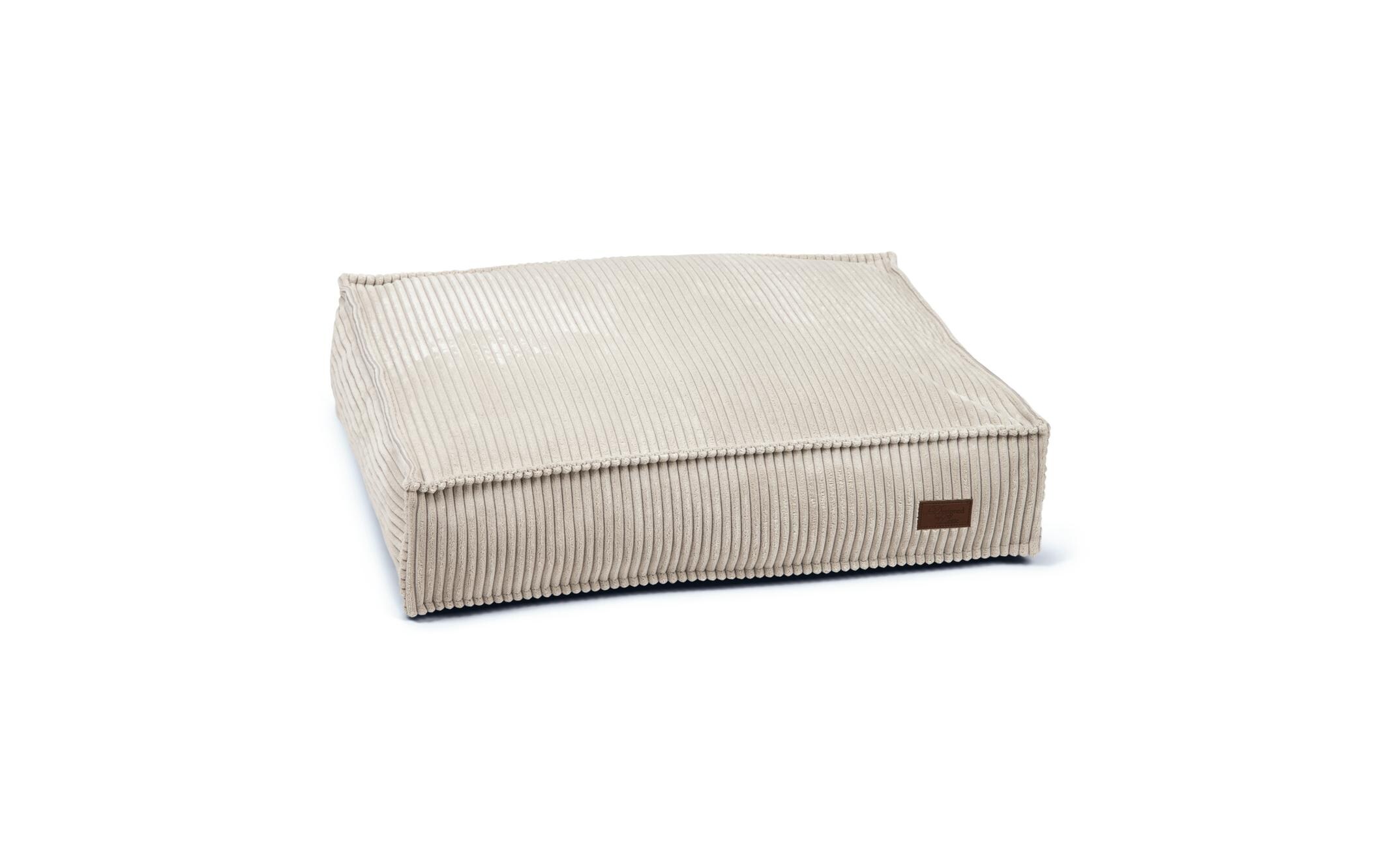 Hunde-Bett Ribbed Hellgrau 70x55X15cmLiegekissen aus geriffeltem Stoff mit Samtfeeling