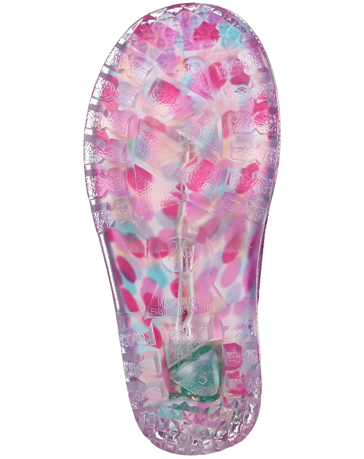 Gummistiefel POWER BLINKY DOTS in pink/türkis