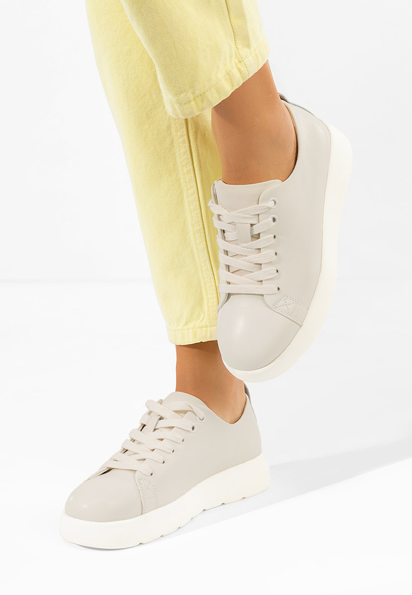 Baskets pour femme en cuir blancs Rocsana
