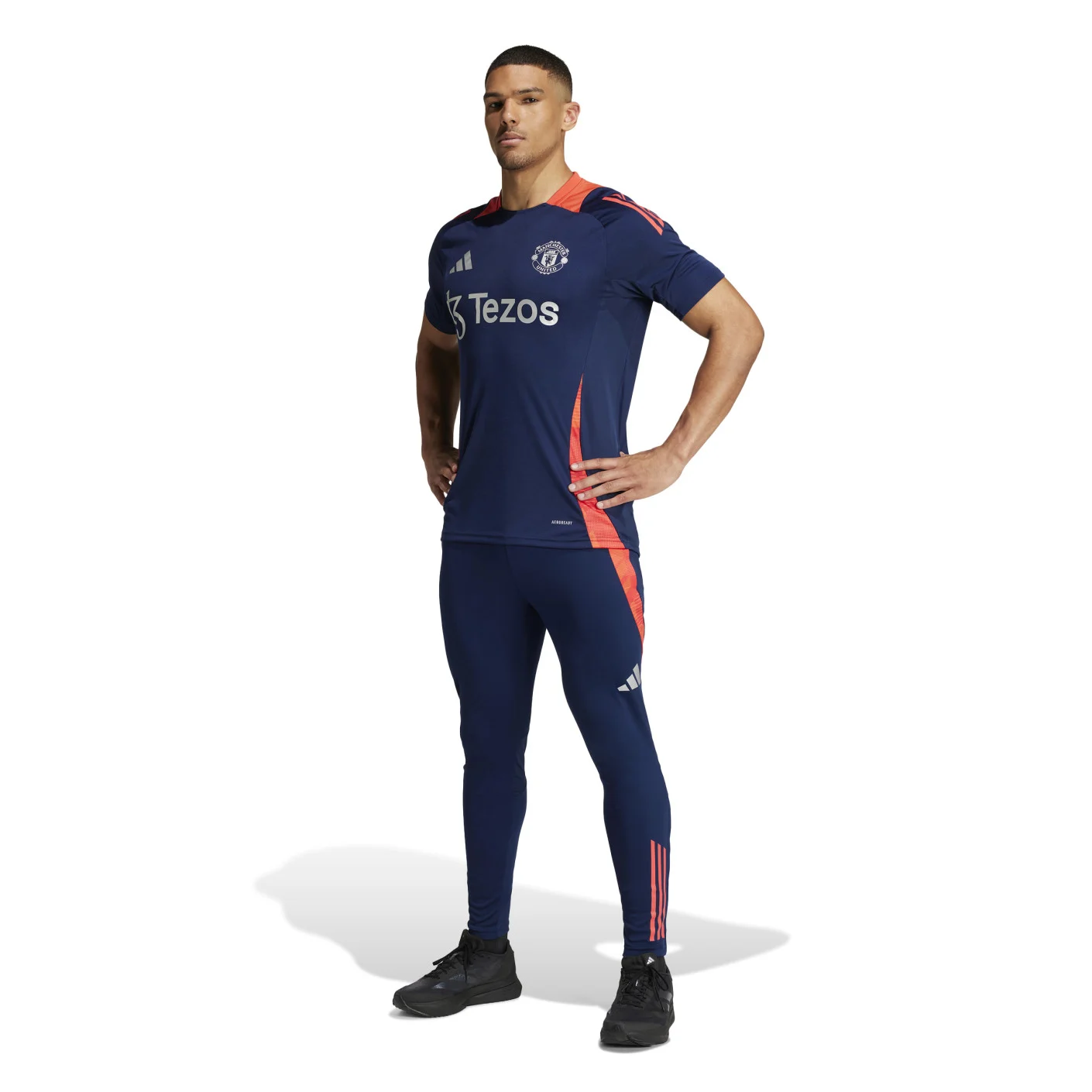 Adidas Manchester United Trainingsbroek 2024-2025 Donkerblauw Rood Zilver