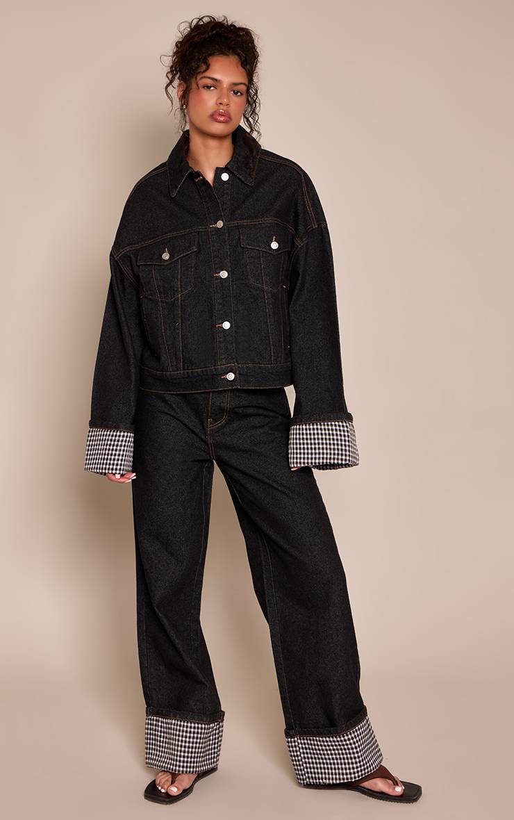 Raw Indigo Wash Jean En Denim À Revers Vichy