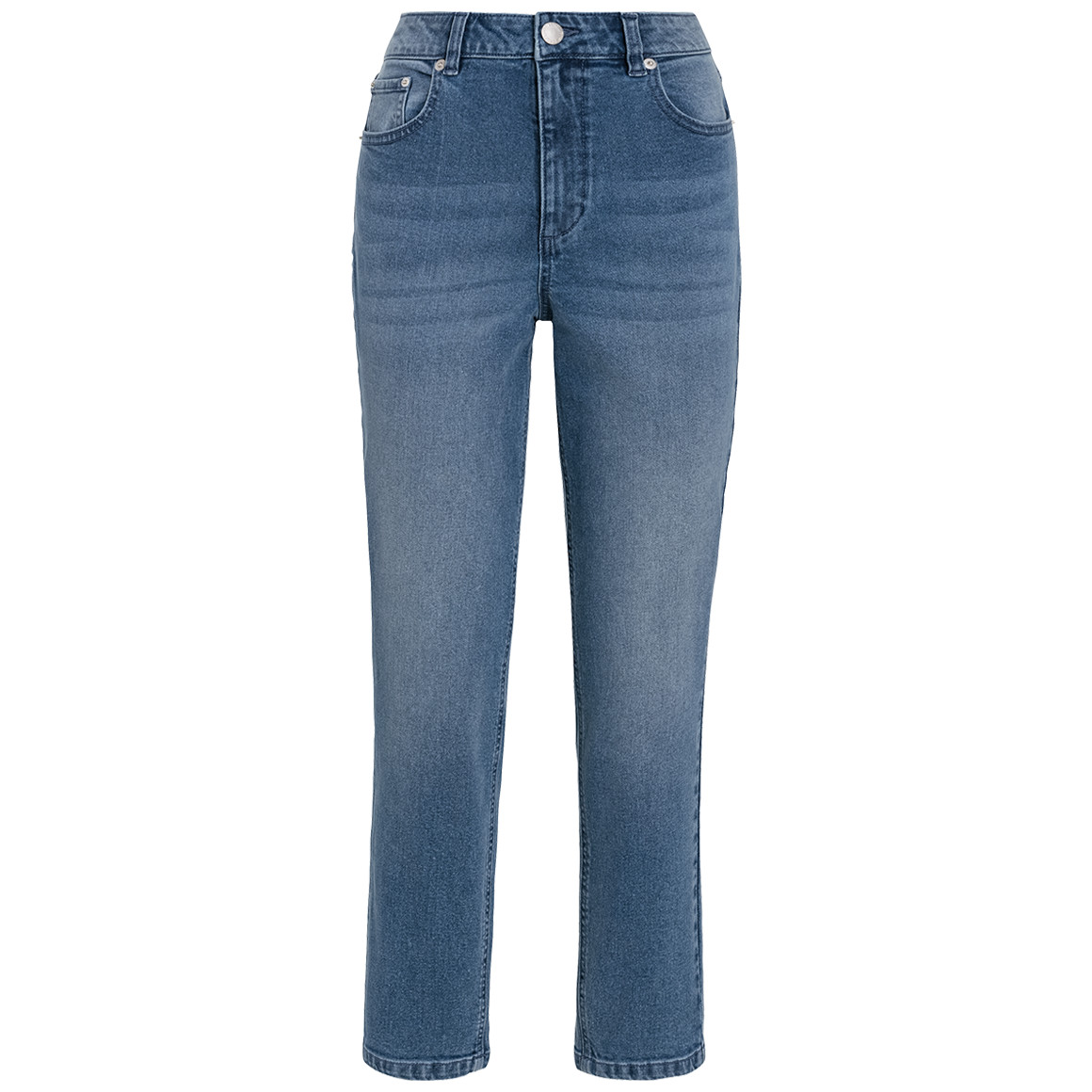 Gina Benotti Damen Straight-Jeans im Cropped-Style blau