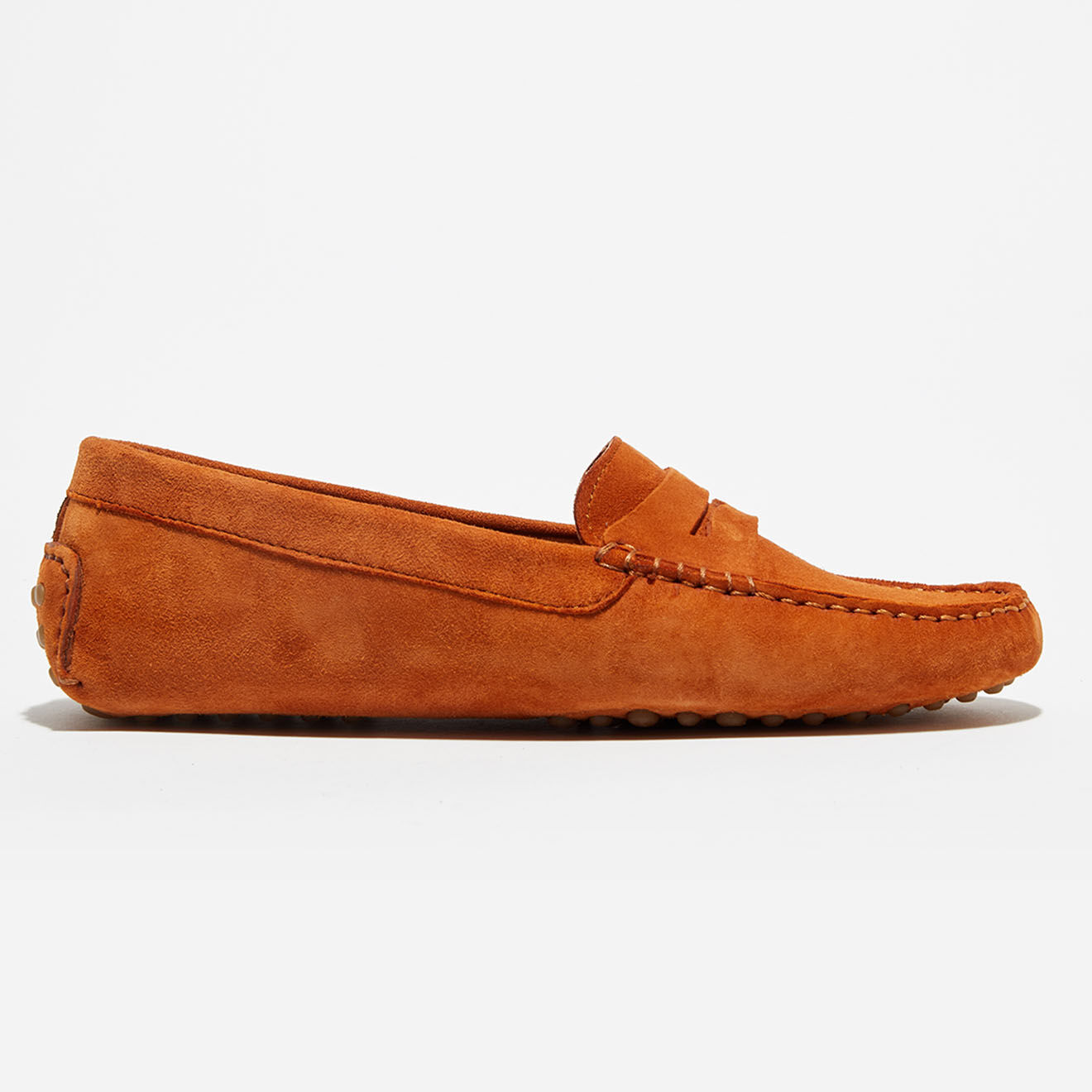 Loafers Mocassins en Velours de Cuir Nola  camel