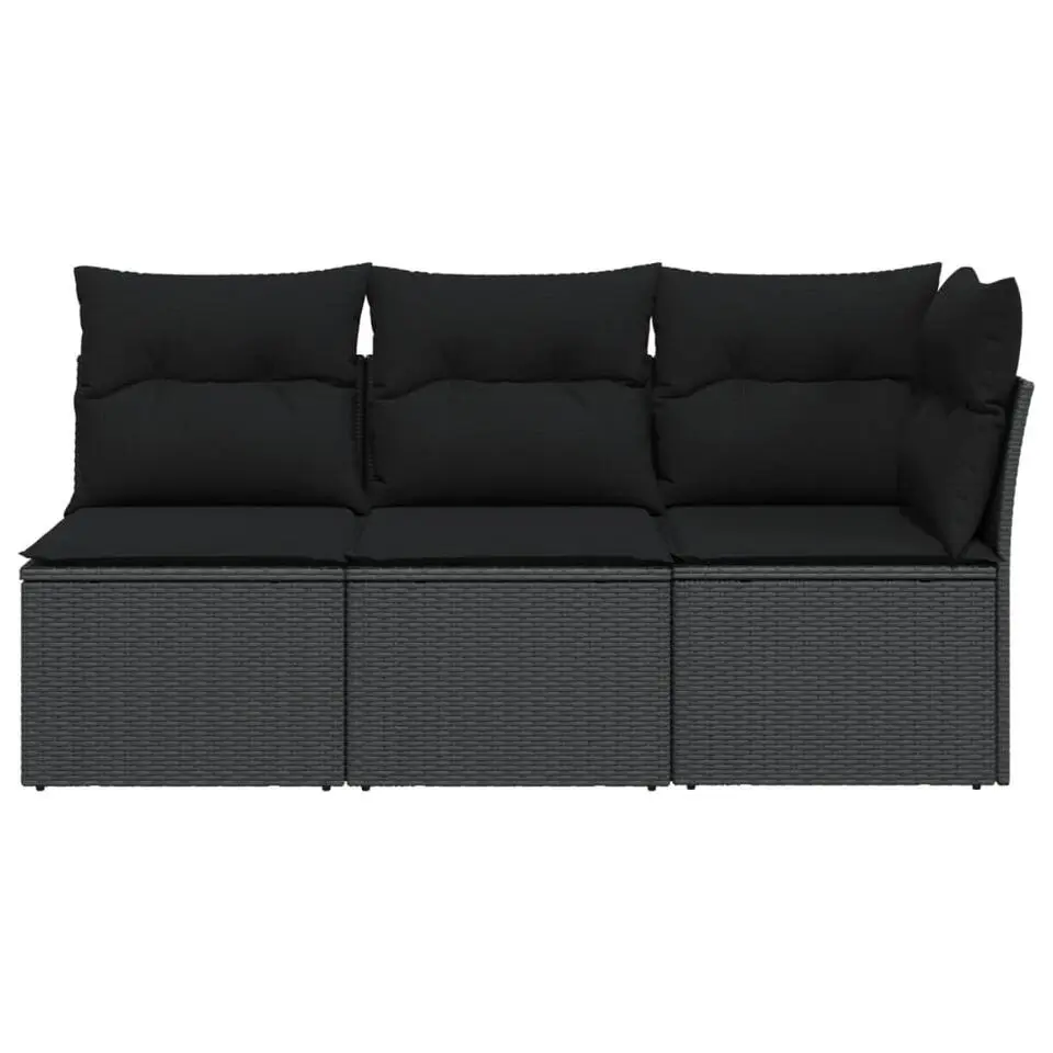 vidaXL - Tuinbank - Zwart - Poly rattan