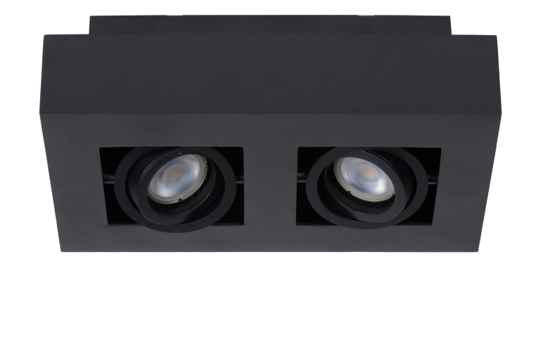 Lucide Xirax 2 spot dim to warm zwart