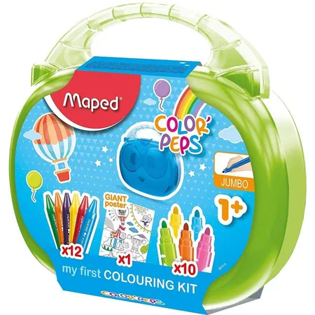 Maped Malset Kids-Box, COLOR’PEPS, 12er Fasermaler, sortiert