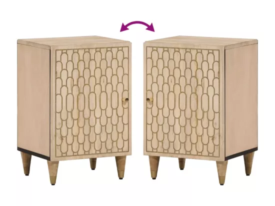 Armoire de salle de bain 38x33x58 cm bois massif de manguier