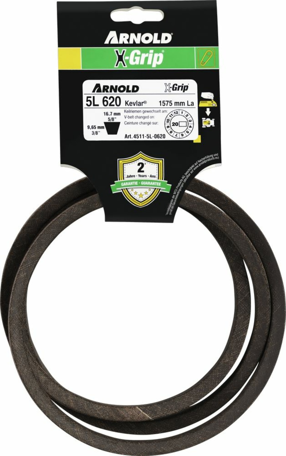 Courroie trapézoïdale x-grip v de type 5l620