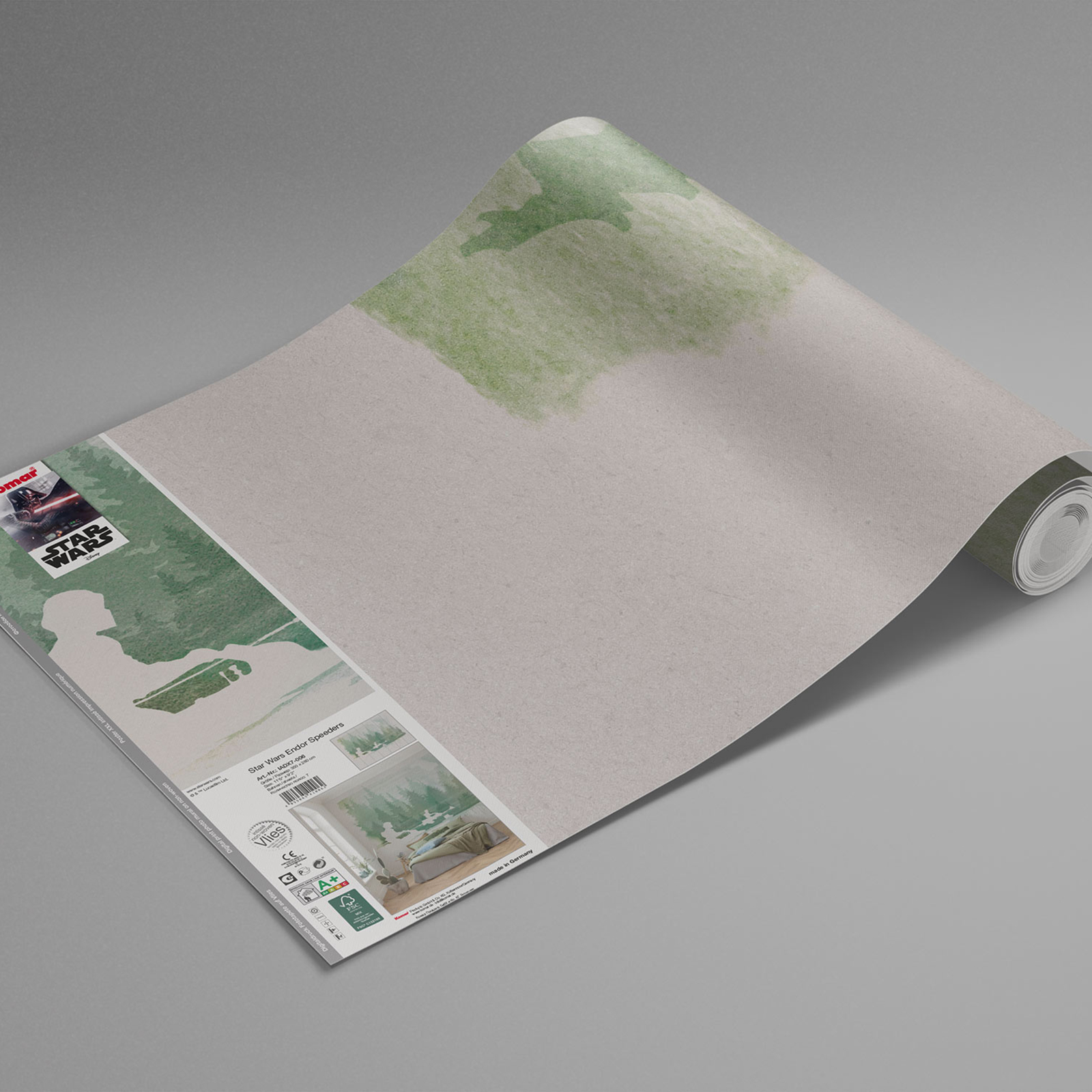 Vlies-Fototapete STAR WARS ENDOR SPEEDERS - bunt - 350x280 cm