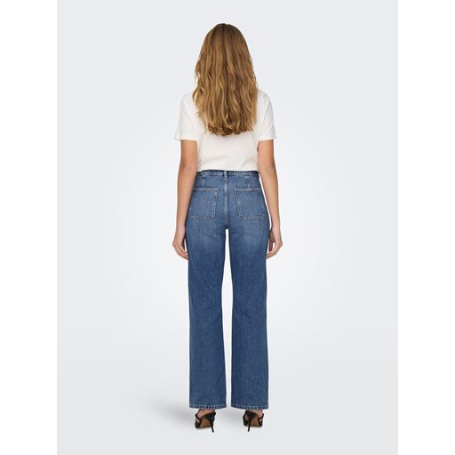 JDY Maya Højtaljede Jeans, Medium Blue Denim, M/L32
