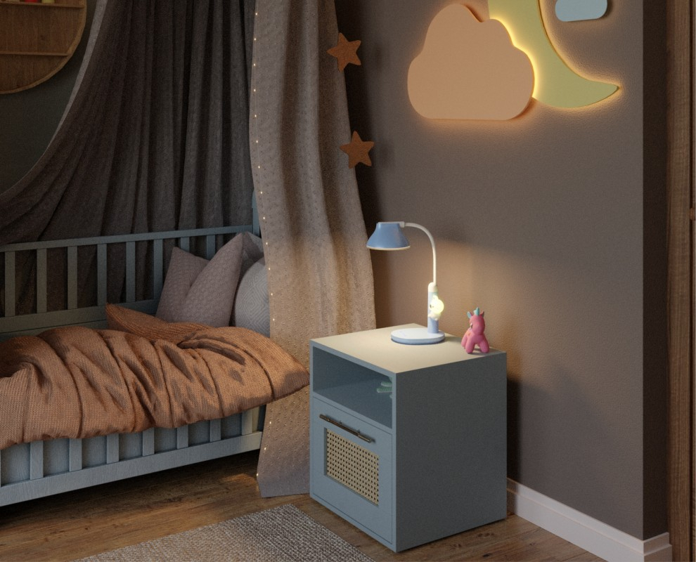 Twinkel LED Kinder Tischleuchte mit Nachtlicht Dimmbare Tisch Lampe mit Schwanenhals (41-5011.131) - Hellblau