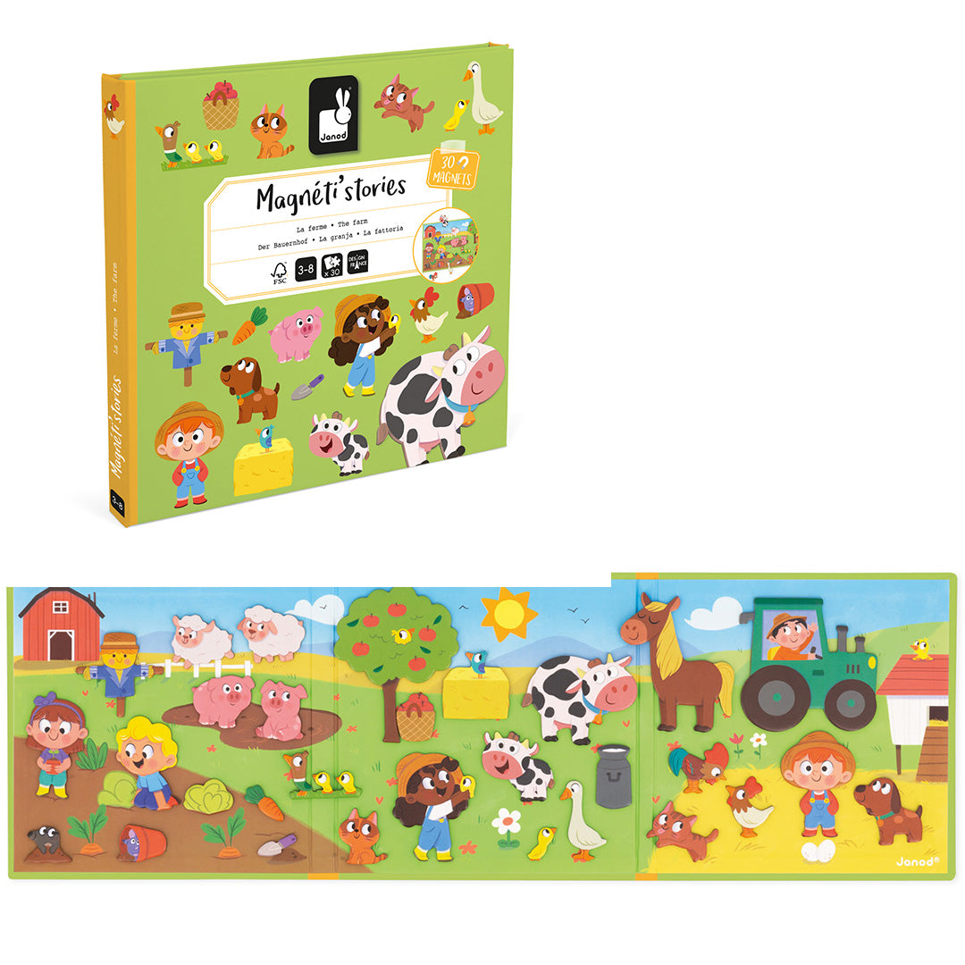 Janod magneetboek magnéti'stories - de boerderij