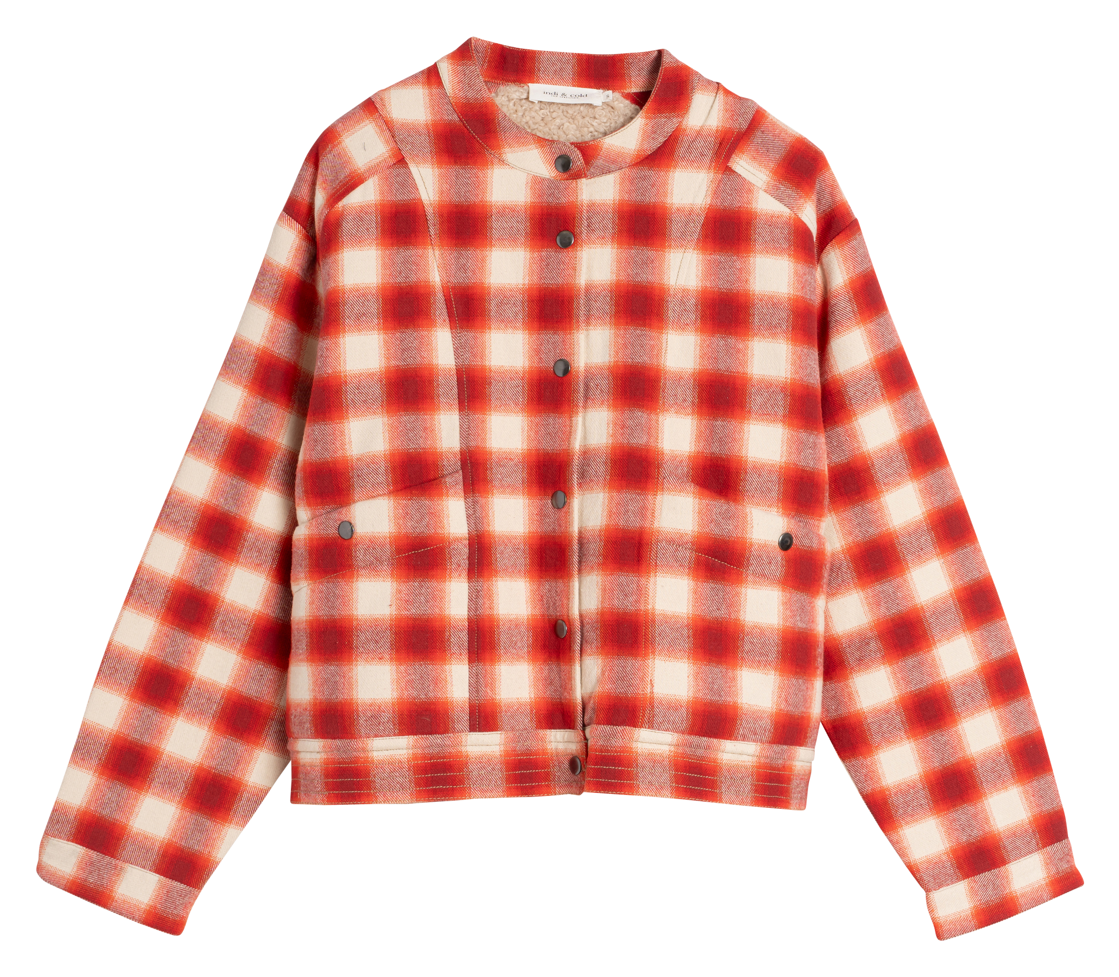 Veste col rond en coton | Rouge