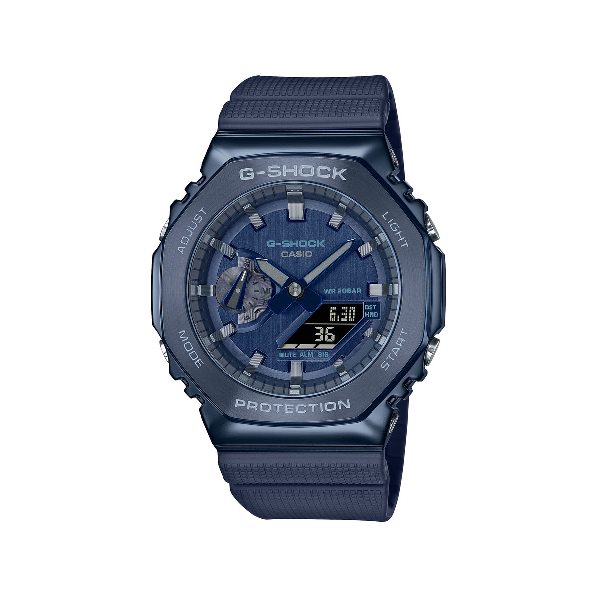 Montre G-SHOCK homme acier bracelet résine bleue