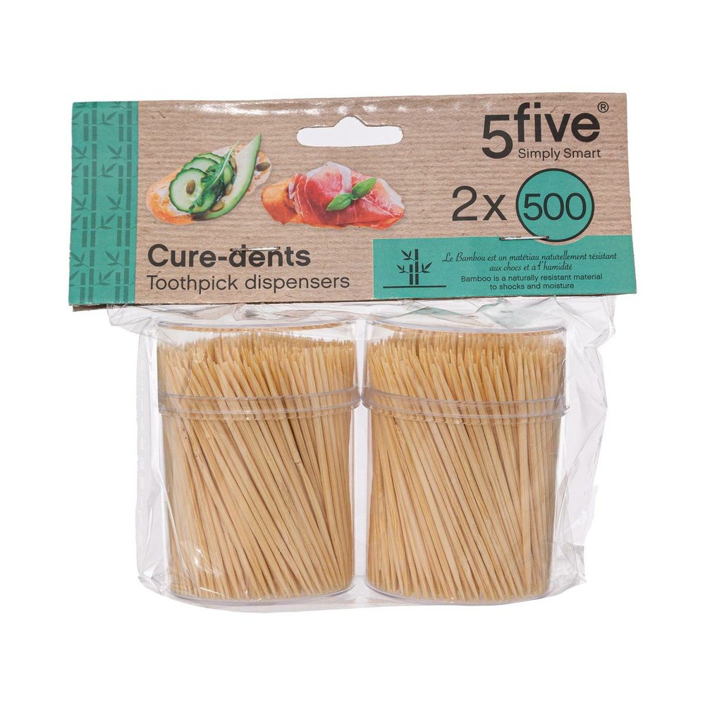 5five - 2 boîtes 500 cure-dents bambou