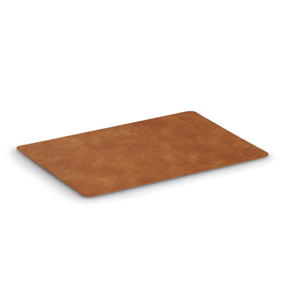 Zeller placemats lederlook - cognac bruin - 45 x 30 cm