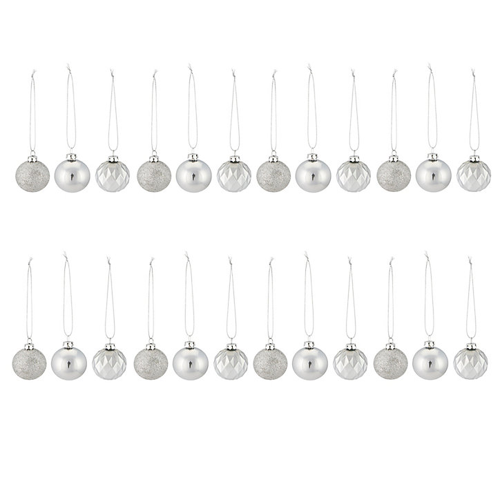 Boules noël argent 40 mm (24 pièces)