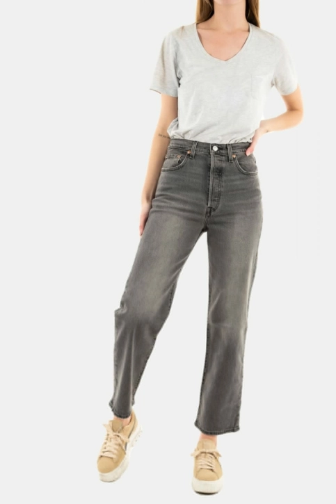 Jeans levi's® ribcage straight ankle 0132 black worn in