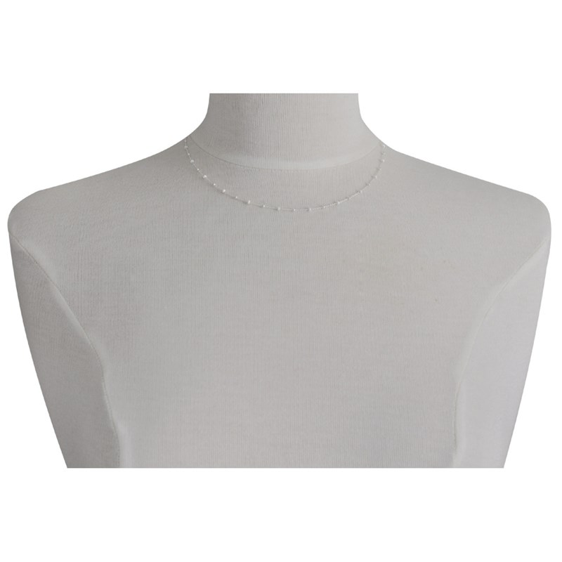 Collier Argent Perles Émaillées et Perles Argent