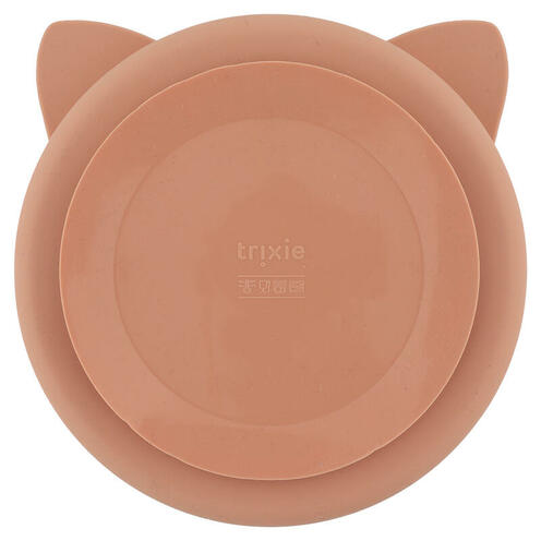 Assiette avec ventouse en silicone et compartiments Mrs. Cat - Rose - TRIXIE