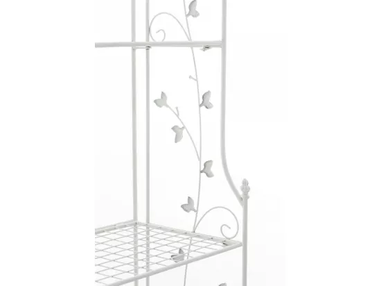 Étagères sur pied - Métal - 60 x 33 x 158cm - Blanc - Arona