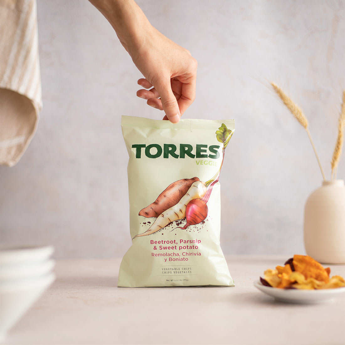 Chips de légumes Torres (betterave, panais et patate douce)