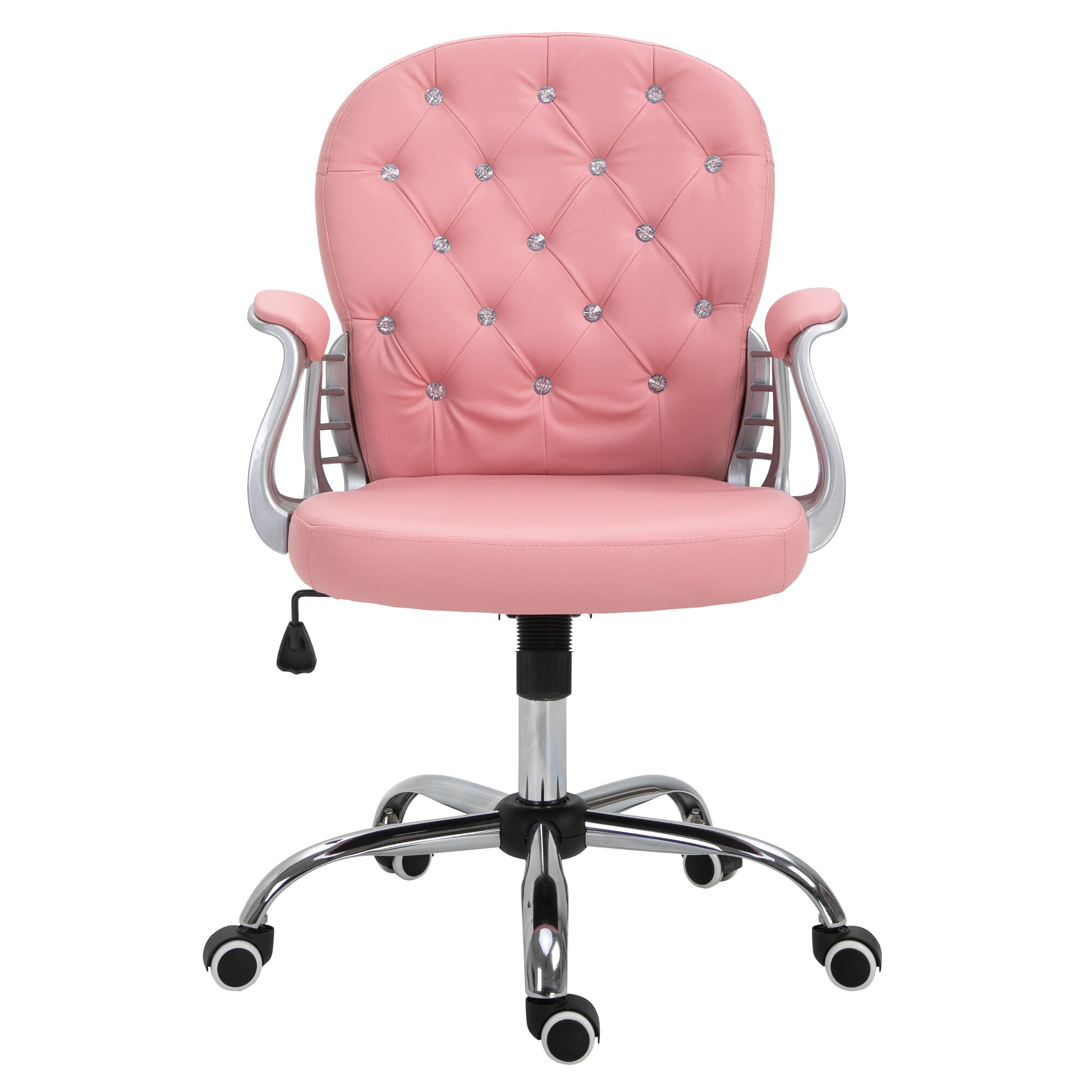 Vinsetto Drehstuhl im eleganten Design rosa 59,5 x 60,5 x 95-105 cm (LxBxH)