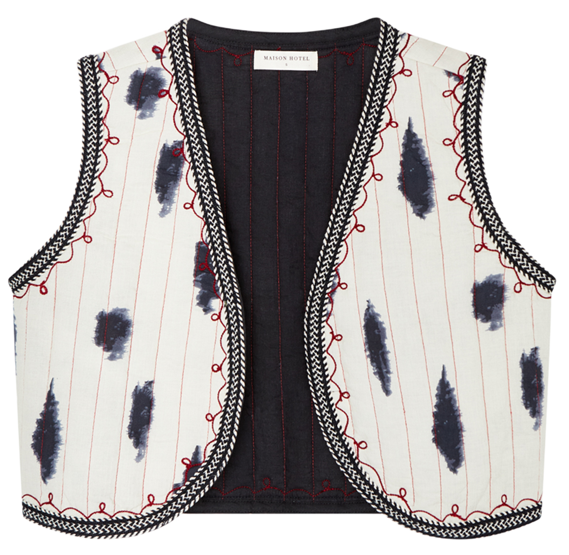 RACHEL - Gilet court en coton| Blanc