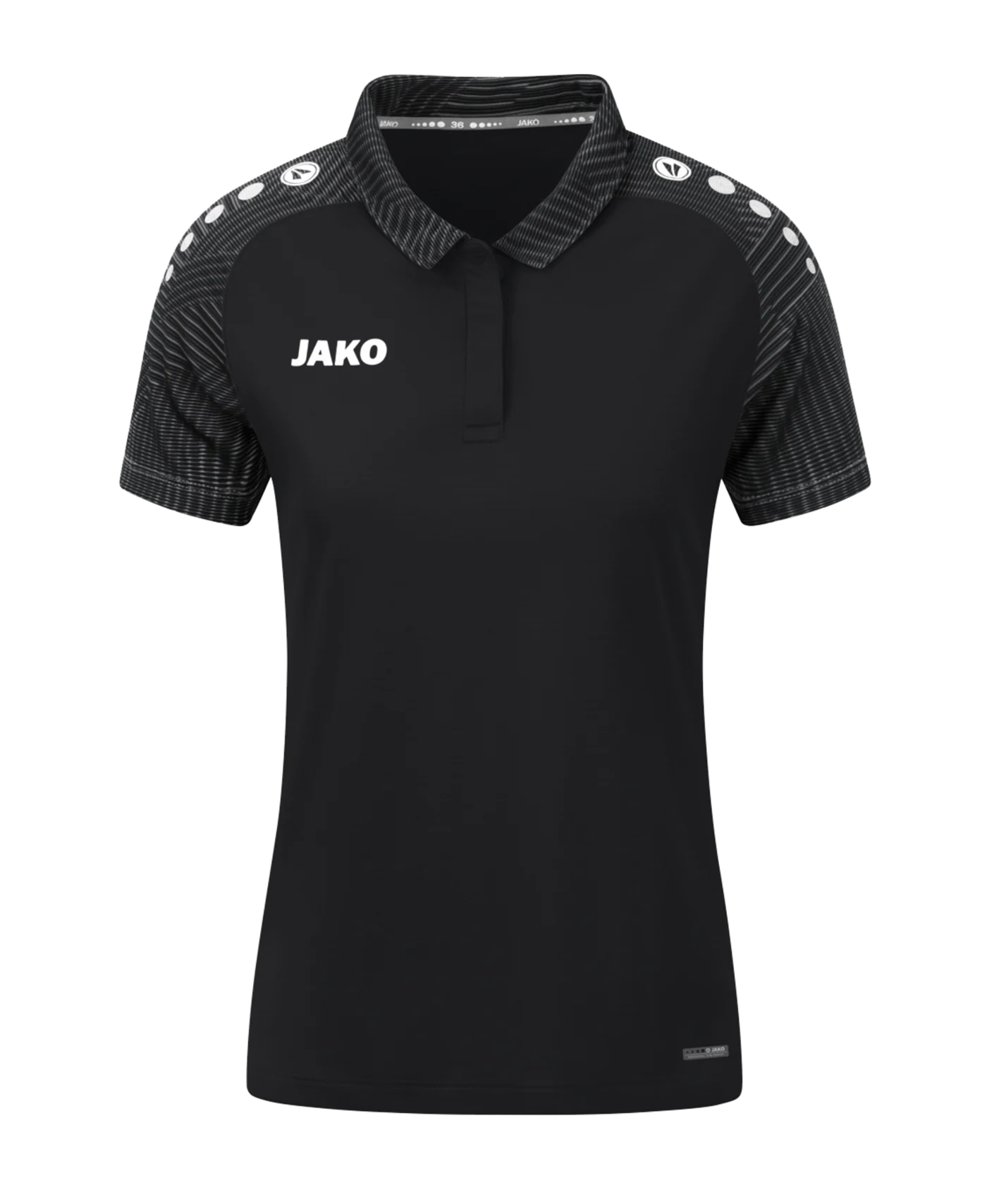 JAKO Performance Polo Damen Schwarz Grau F804