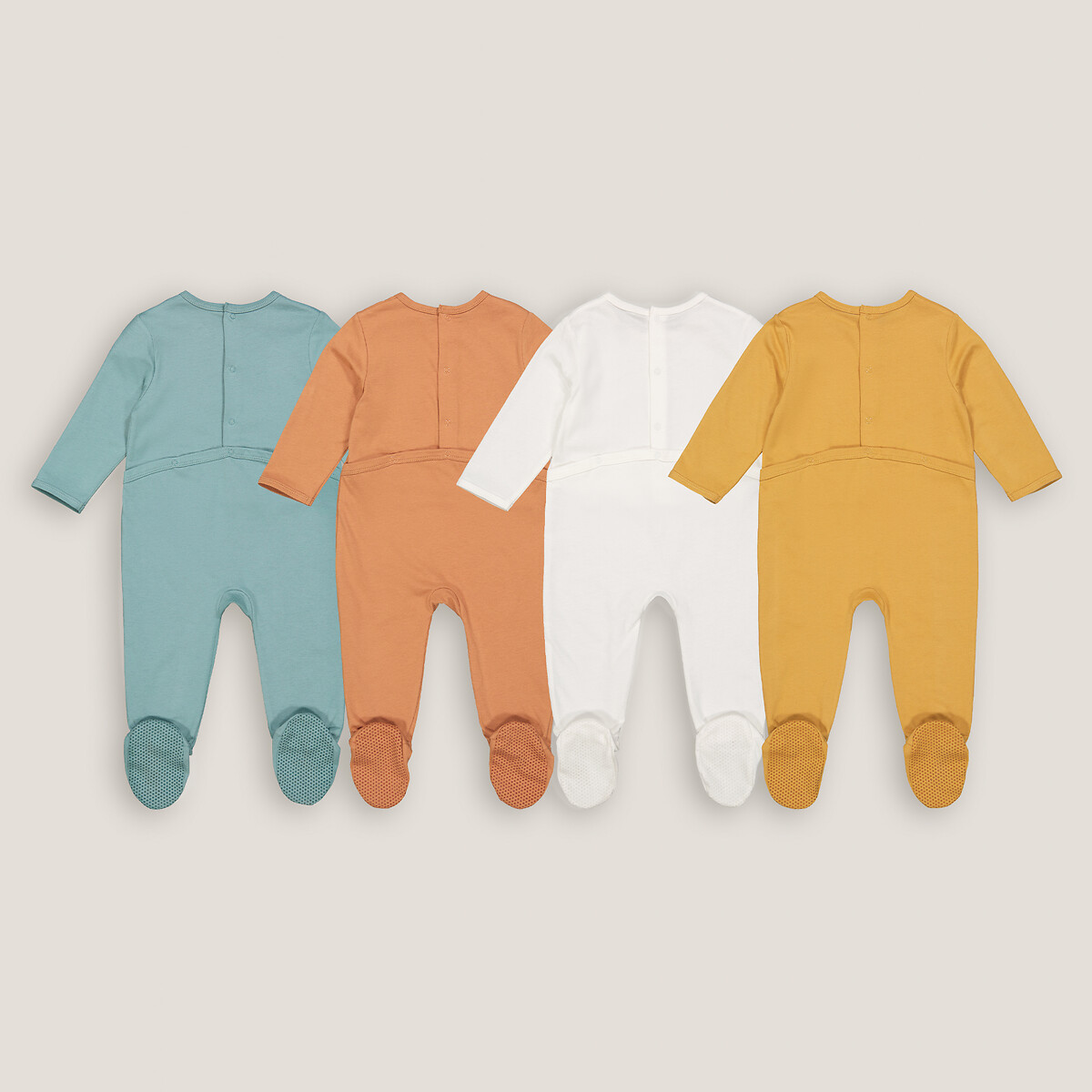 COLEÇÃO LA REDOUTE<br>Conjunto de 4 pijamas com pezinhos, estampa de letras