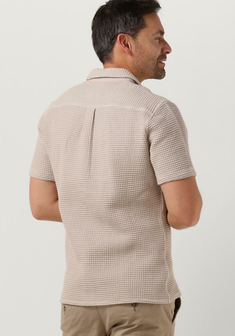 ANERKJENDT beige anerkjendt casual overhemd akleon s/s waffle