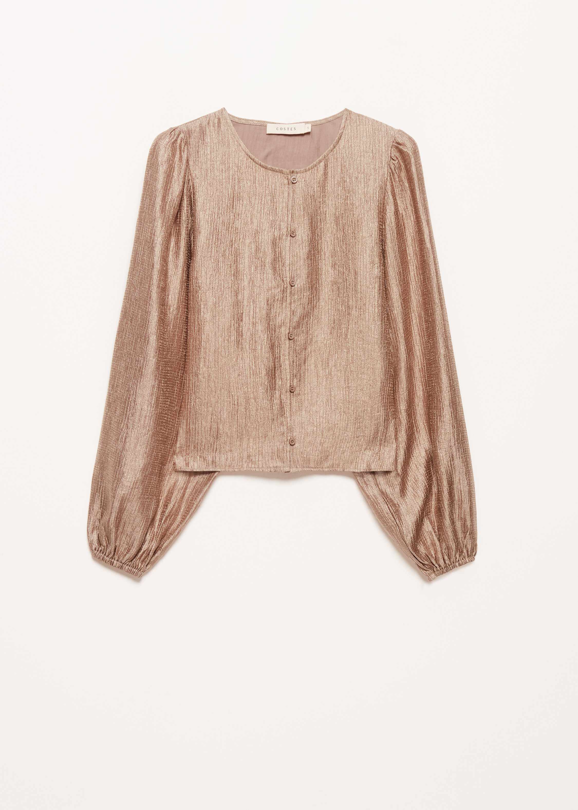 Glanzende blouse met ballon mouwen