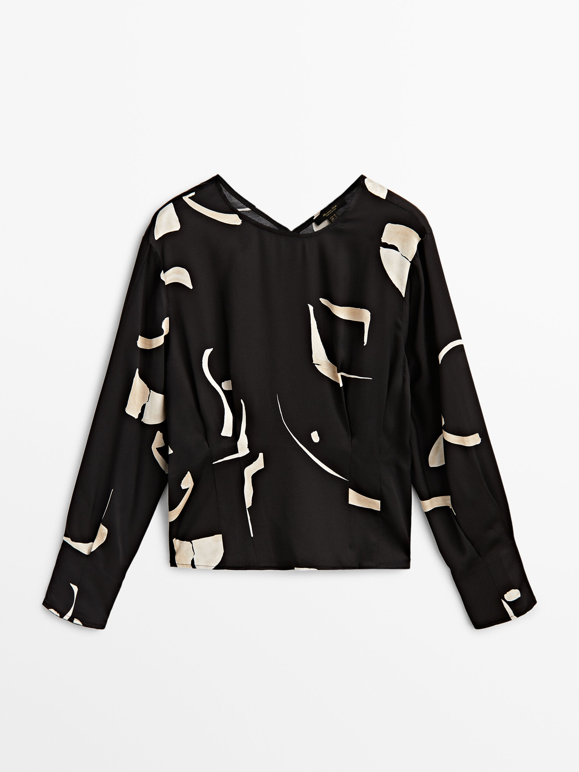 Camisa com estampa abstrata - PRETA