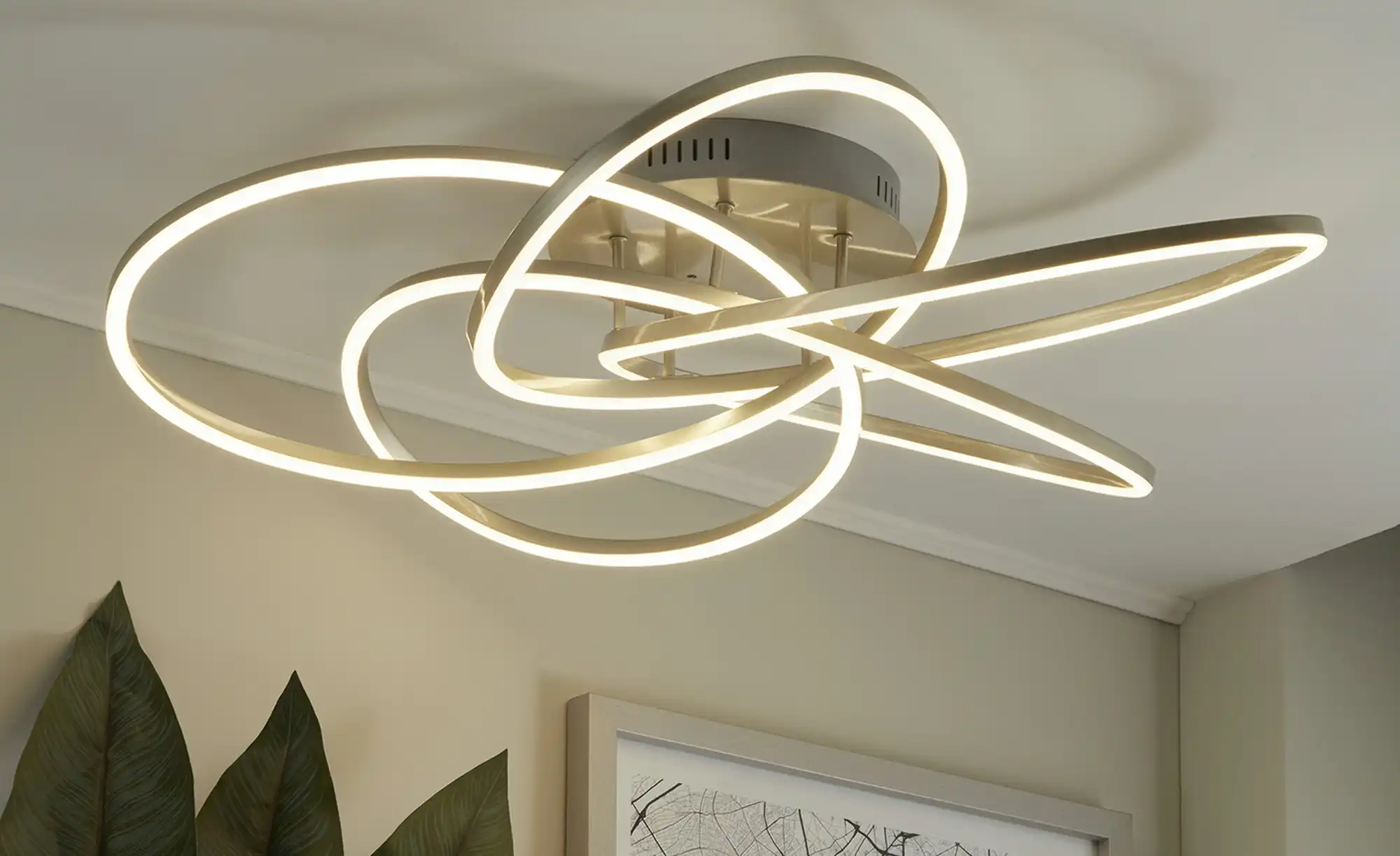 Meisterleuchten LED-Deckenleuchte, Nickel-matt