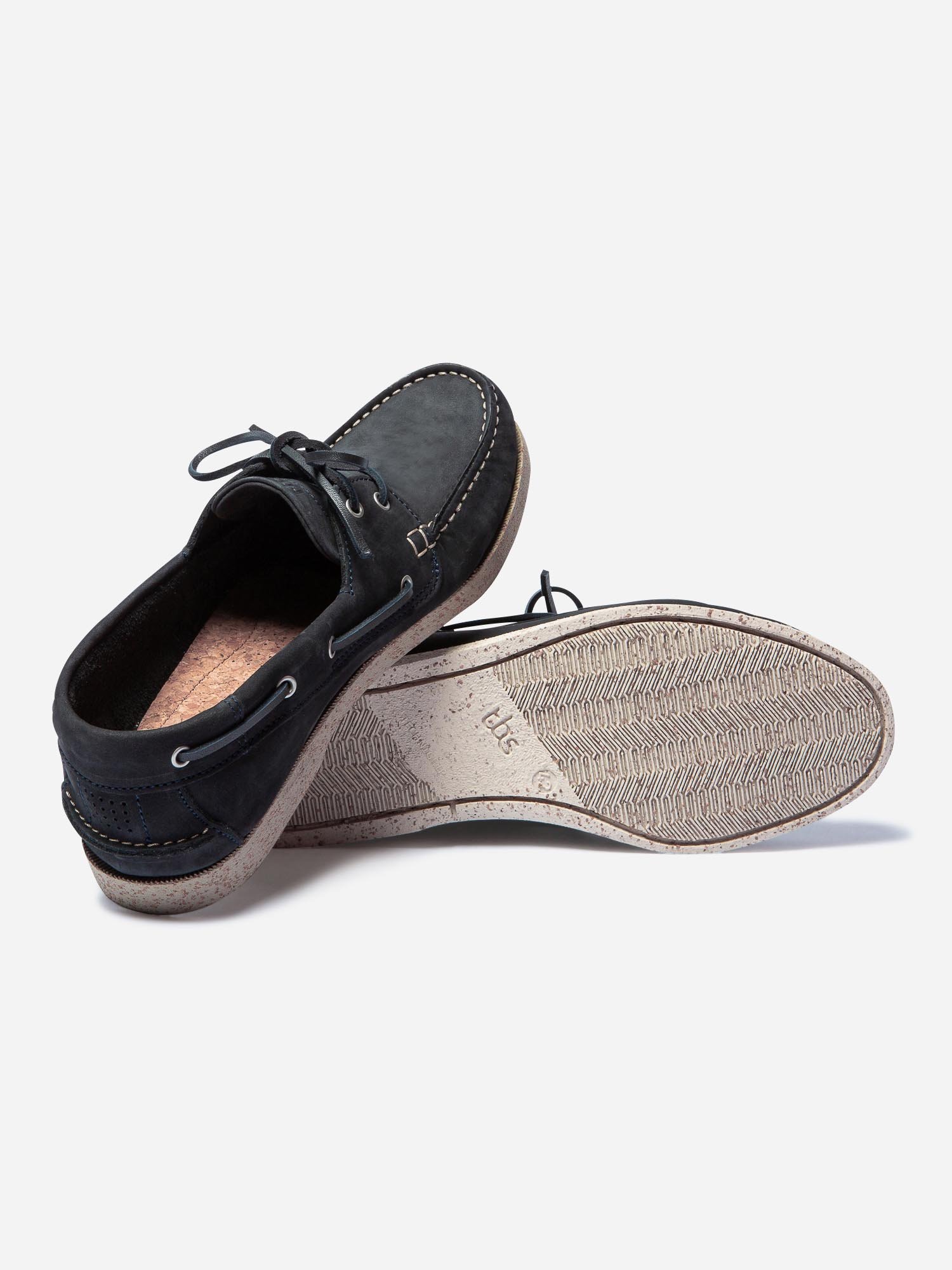 Chaussures Bateau Homme Semelle Grip Cuir Marine
