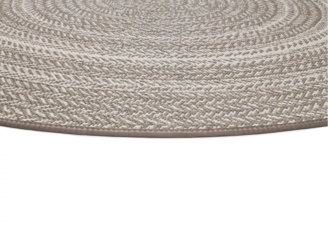 Tapis extérieur rond - intérieur-extérieur - lin - diam.120 cm - SILVANA