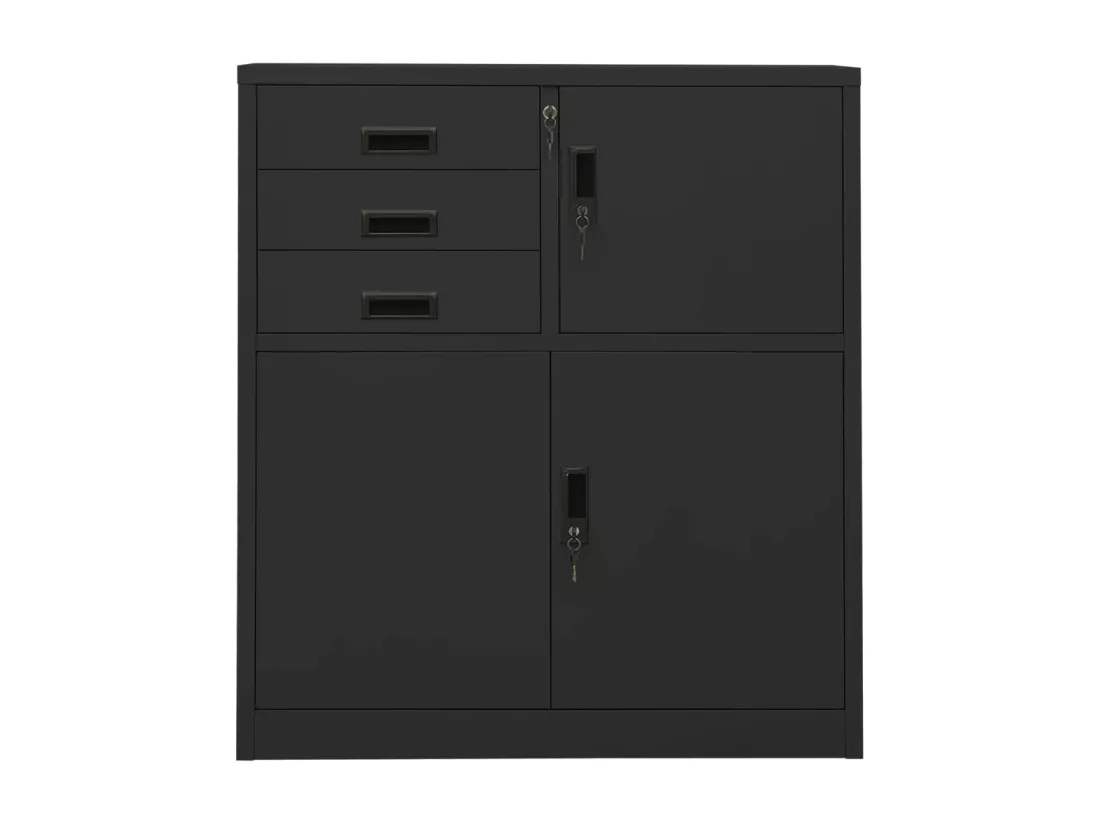 Armoire de bureau Anthracite 90x40x102 cm Acier