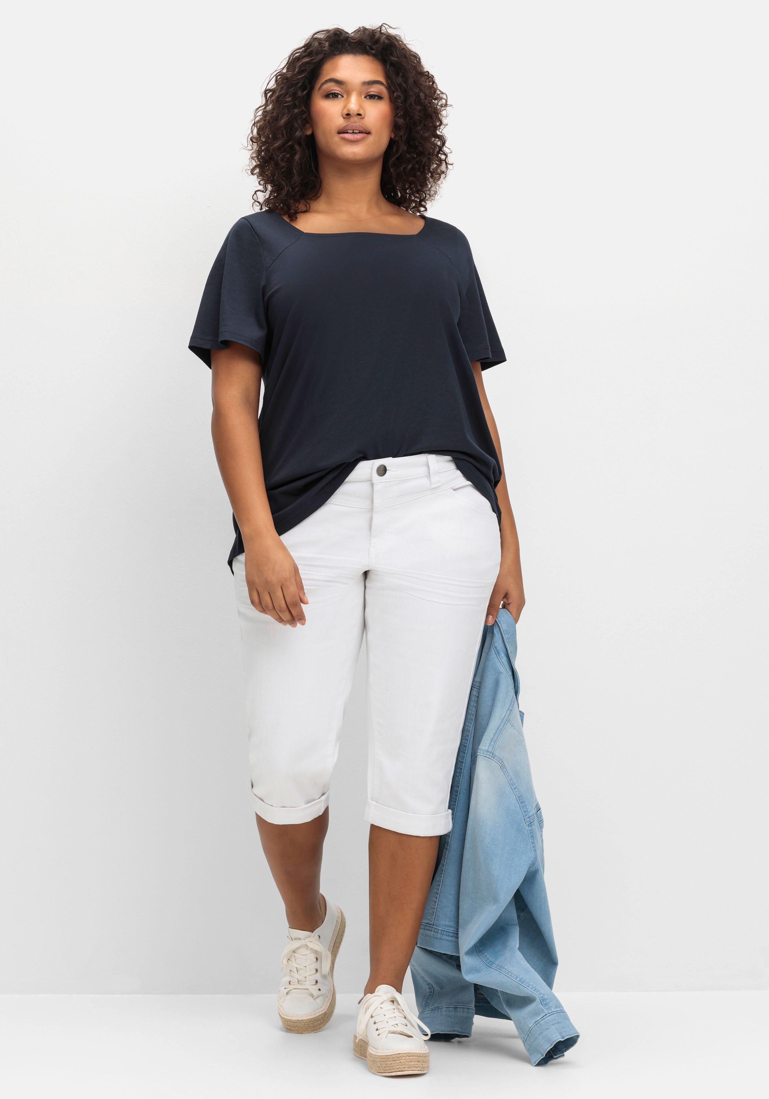 Shirt mit Flügelärmeln und Karree-Ausschnitt