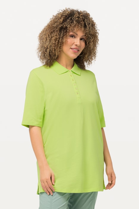 Poloshirt, Piqué, Polokragen, Samt-Knopfleiste, Halbarm