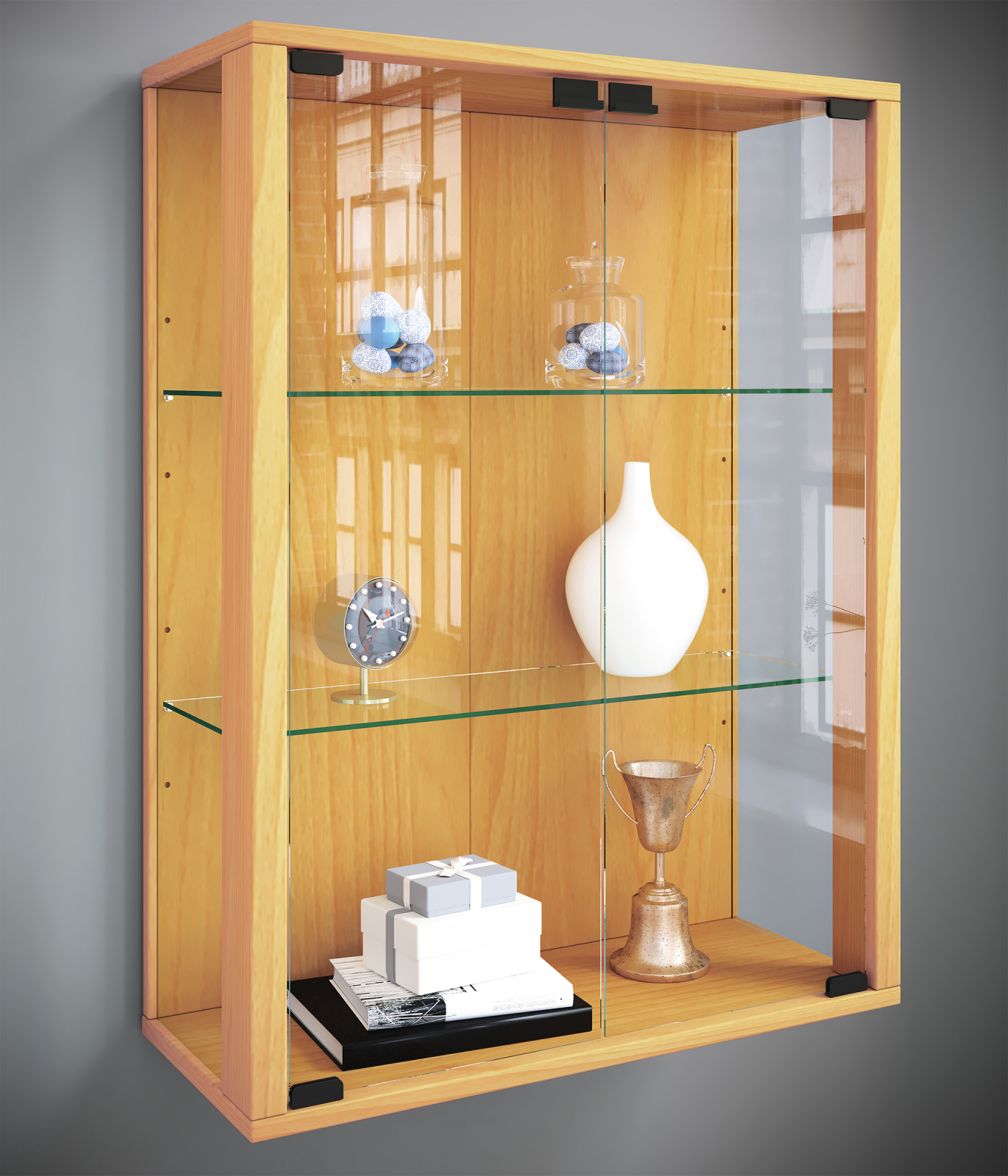 Hängevitrine UDINA - Buche - 60 cm breit